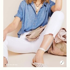 Anthropologie Cloth And Stone Chambray Top Size M